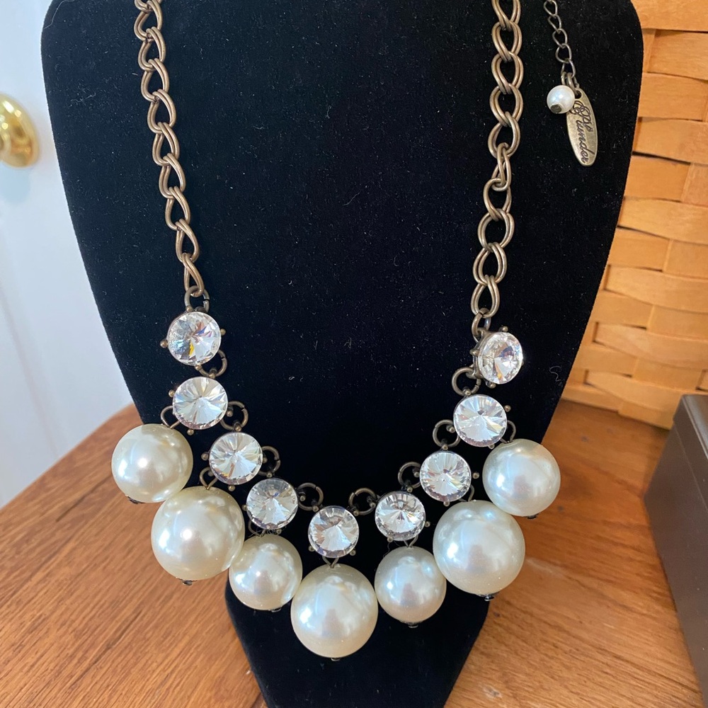 Plunder Silver White Necklace Statement Jewelry - image 1